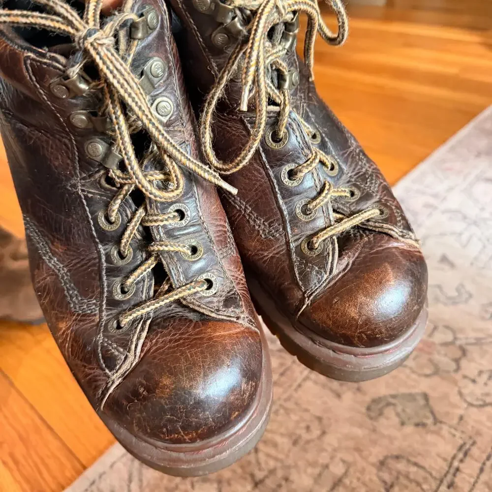 VTG Dr. Marten's 8287 MADE IN ENGLAND Chunky Brown Leather Boots MEN SZ 9 Grunge